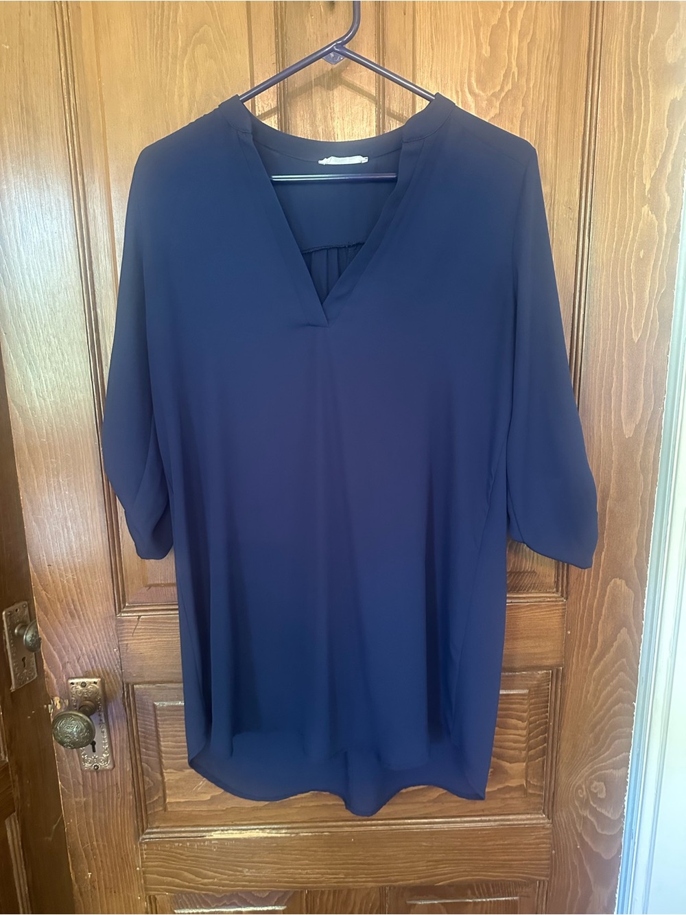 Lush Navy V-Neck Tunic Top